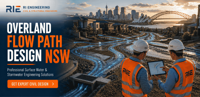 Overland Flow Path Design NSW: What Civil Engineers Assess and Why It Matters