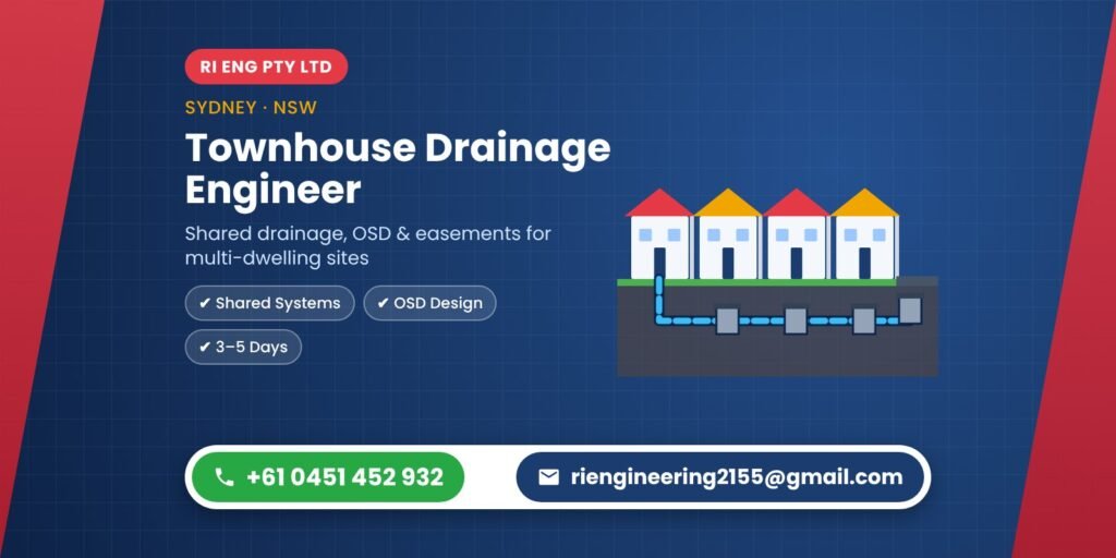 Drainage engineer townhouse Sydney – RI ENG PTY LTD | Call +61 0451 452 932