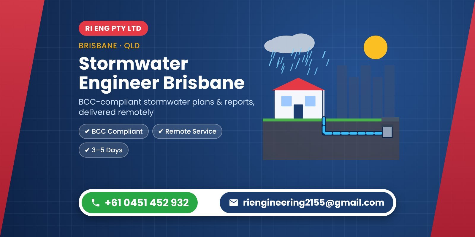 Stormwater Engineer Brisbane — Residential Drainage Design and Reports