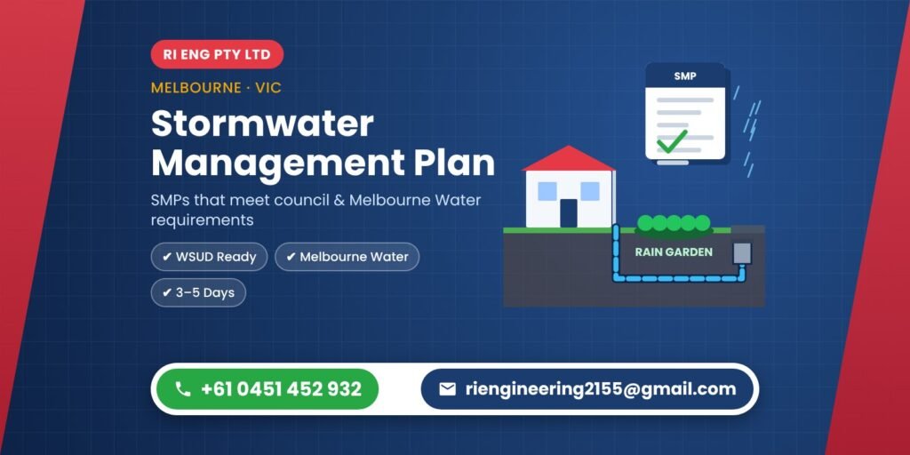 Stormwater management plan Melbourne – RI ENG PTY LTD | Call +61 0451 452 932